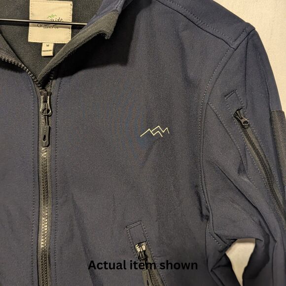 ⛰️ Trailside Supply Co. M Softshell Fleece Lined Jacket Navy Blue Tactical - Picture 4 of 9